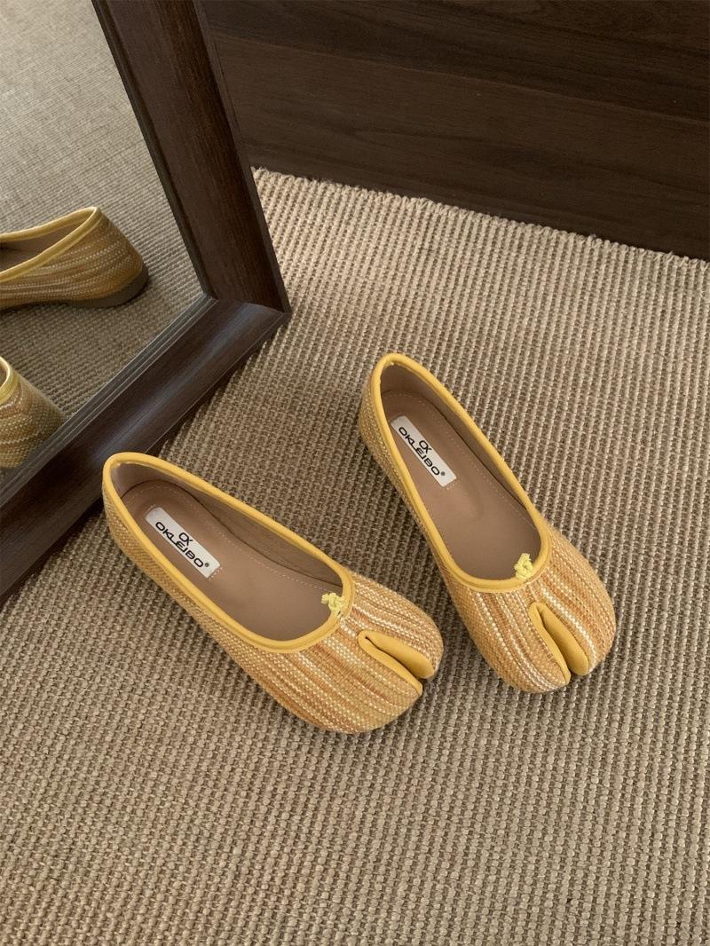 

2025 spring and autumn new fashion versatile Korean version of Internet celebrity horseshoe shoes sub-toe shoes sheep s feet shallow mouth soft sol 39 жёлтый