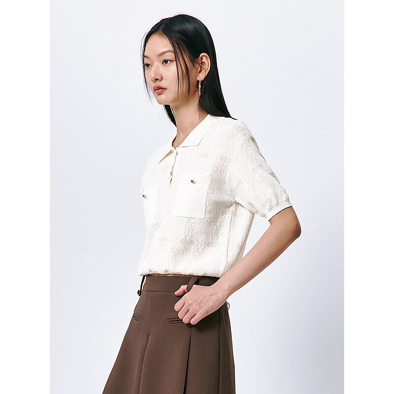 Peacebird Women's Elegant Polo Knit Top