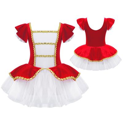 Girls Dance Jumpsuit Short Sleeves Patchwork Design Sequins Adorned Mesh Hem Performance Wear