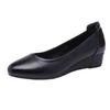 Live Soft Leather Soft Sole Mother Shoes Flat Bottom Wear Resistant Waterproof Bow Work Shoes Micro Business Group Buying