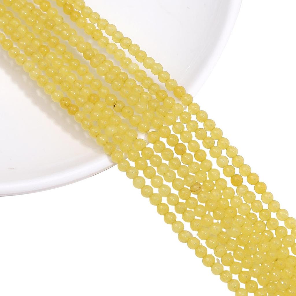 3mm White Round Stone Beads with Color, Loose Beads for DIY Bracelets, Necklaces, and Jewelry Accessories.