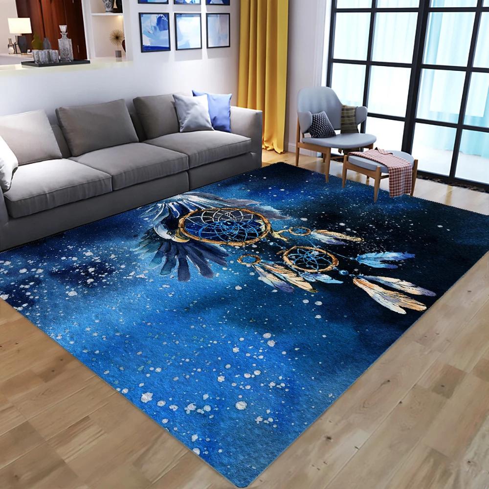 Sternenhimmel Traumfänger Druck Bereichsteppich Zuhause Wohnzimmer Schlafzimmer Küche Teppich Rutschfester Flanellteppich Maschinenwaschbare Fußmatte