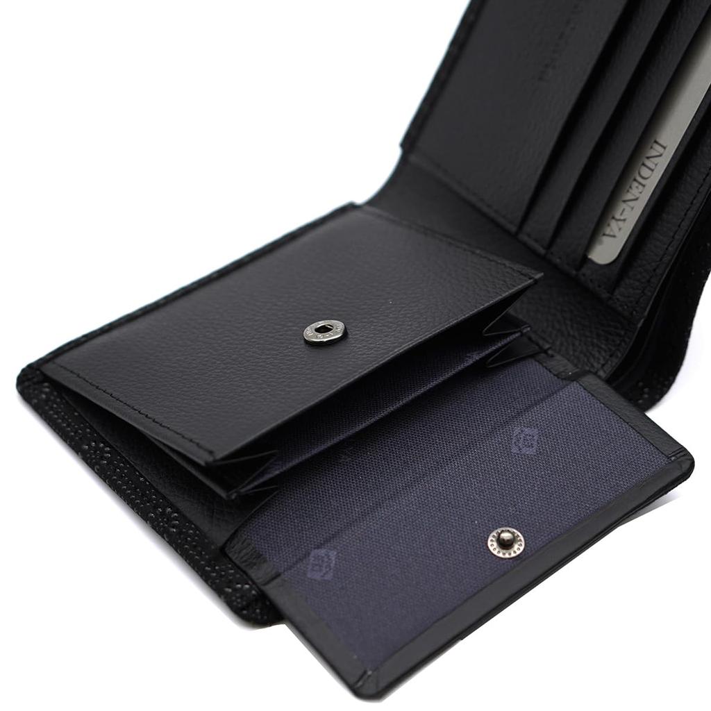 Inden Wallet Coin Case Deerskin Traditional Craft Made in Japan Black with Black Lacquer Tortoiseshell [Indenya] Bi-fold Men's No.2006 ([1-003]