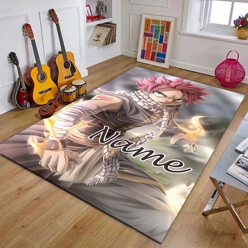 Custom Fairy Tail Mat Personalized Name, Polyester Washable Indoor Entryway Rug, Gift for Christmas, Easter, Thanksgiving Day