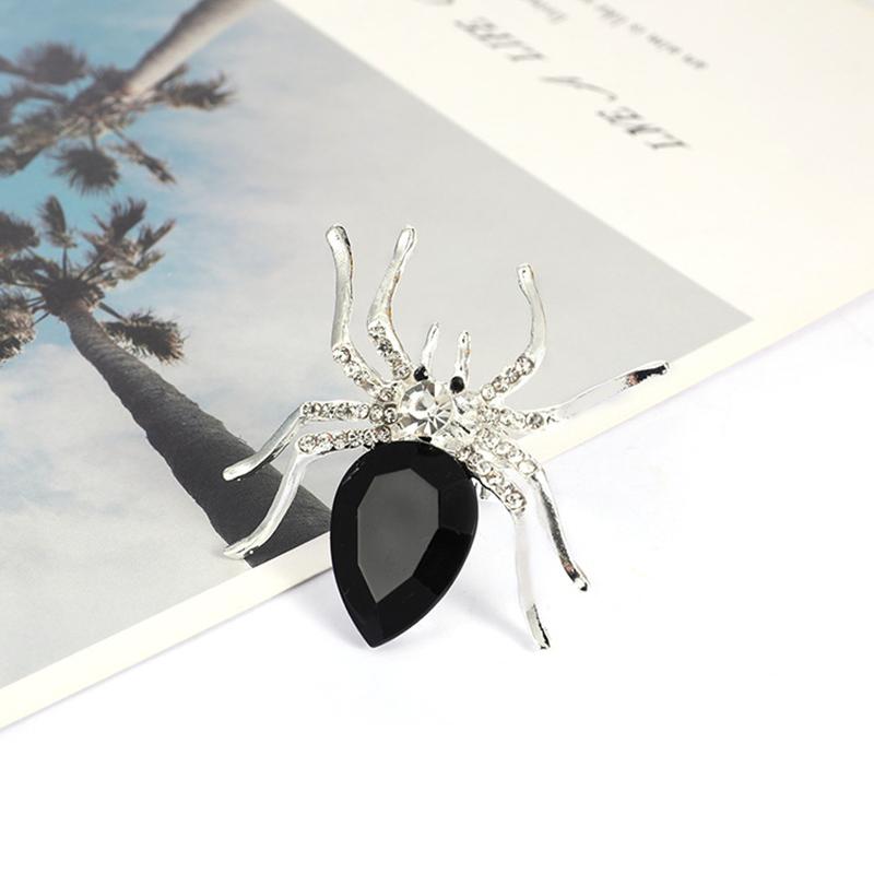 Exaggerated Big Spider Opening Rings For Women Men Personality Colorful Crystal Ring Gothic Insect Animal Jewelry Halloween Gift