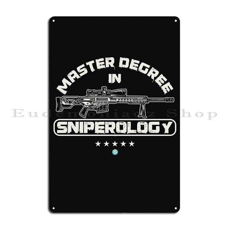 Awp Cs Go Weapon Sniper Master Degree In Sniperology Metal Plaque Wall Cave Garage Club Decoration Wall Decor Tin Sign Poster