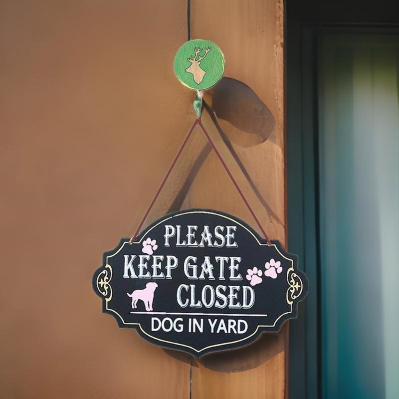 Pet Safety Sign Rusts Free Weatherproof Dog Safety Sign Easy to Install 12.99x9.05inch Wood Please Keep Gate Closed Sign