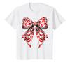 Coquette Bow Kisses Lipstick Mark Lips Valentine's Day Girl T-Shirt