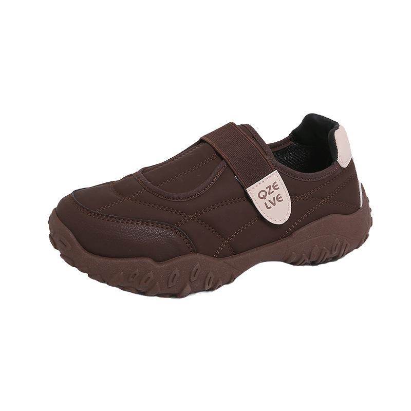 Thick-soled Velcro German Training Shoes Women's 2025 Autumn New Retro Student Sports Shoes Are Not Tired of Casual Little White Shoes