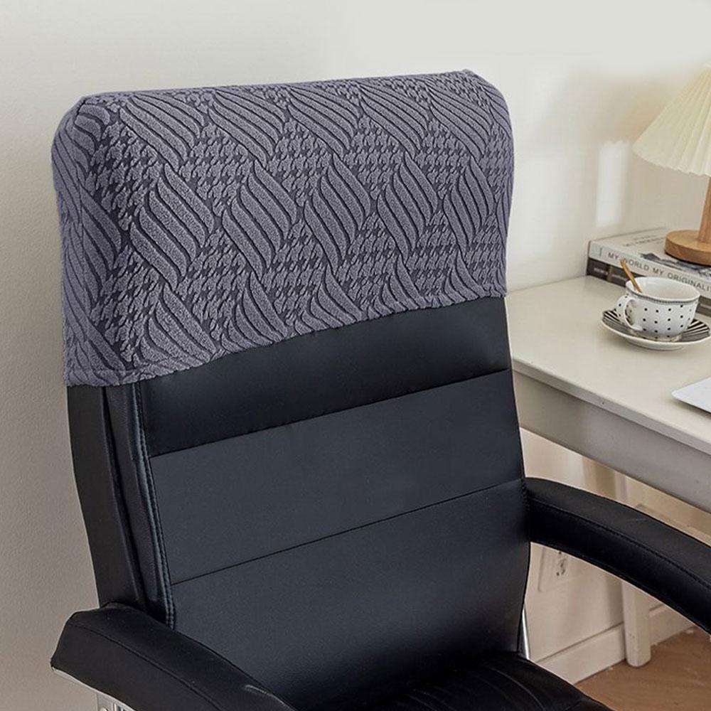 Chair Cover Office Chair Protector Stretchy Office Chair Backrest Cover Removable Jacquard Chair Headrest Dustproof Slipcover