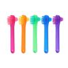 1/5/10 Pcs T-Shape Denture Dedicated Plastic Brush Toothbrush Dual Head False Teeth Brushes Braces Retainer Descaling Brush