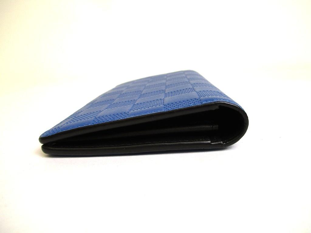 Authentic LOUIS VUITTON Damier Infini Blue Leather Wallet Portefeuille Brazza #a912  Refurbished