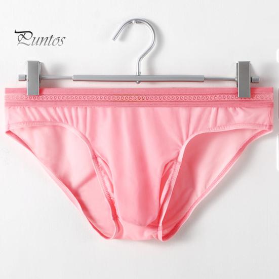 Men Briefs Mid-rise High Elasticity Tight Fit Breathable Panties Solid Color Mesh Stitching Sexy Underwear Daily Wear