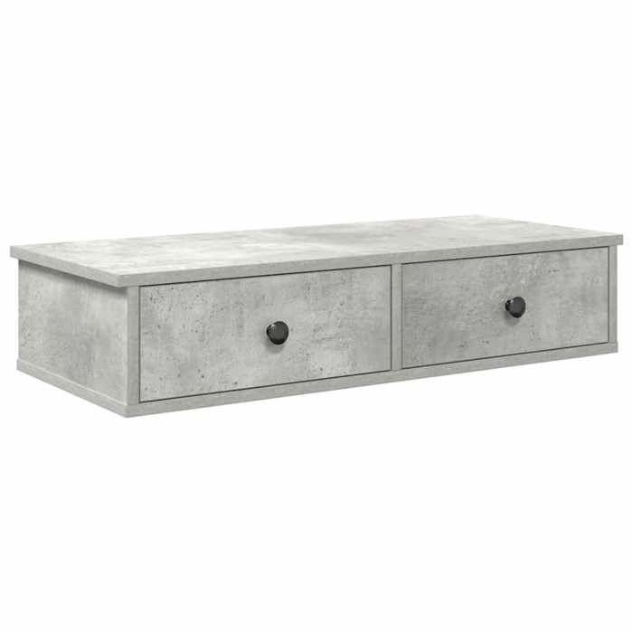 VidaXL Wall Shelf with Drawers Concrete Grey Engineered Wood 859953