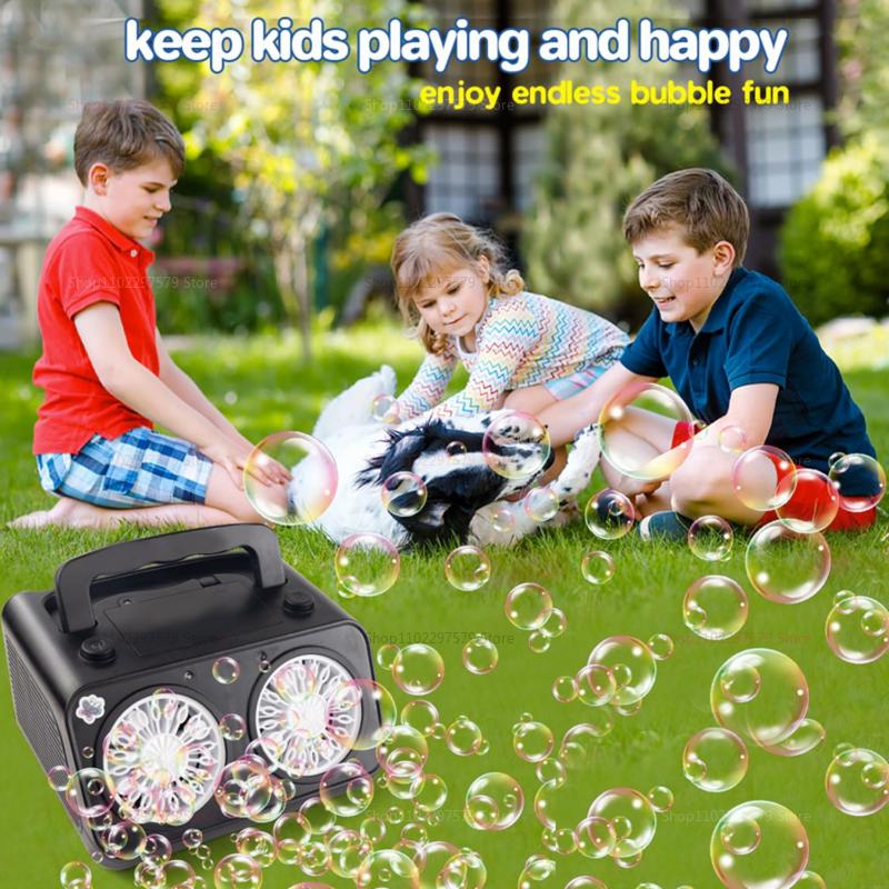 Automatic Bubble Machine with 2 Fans 20000+ Bubbles Per Minute Portable Bubble Maker for Party Outdoor Events (No Bubble Water )