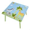 GINGER HOME Table Enfant avec 2 Chaises – Bois Massif, Animaux Safari, Jeu &amp; Apprentissage – Design SAVANNA