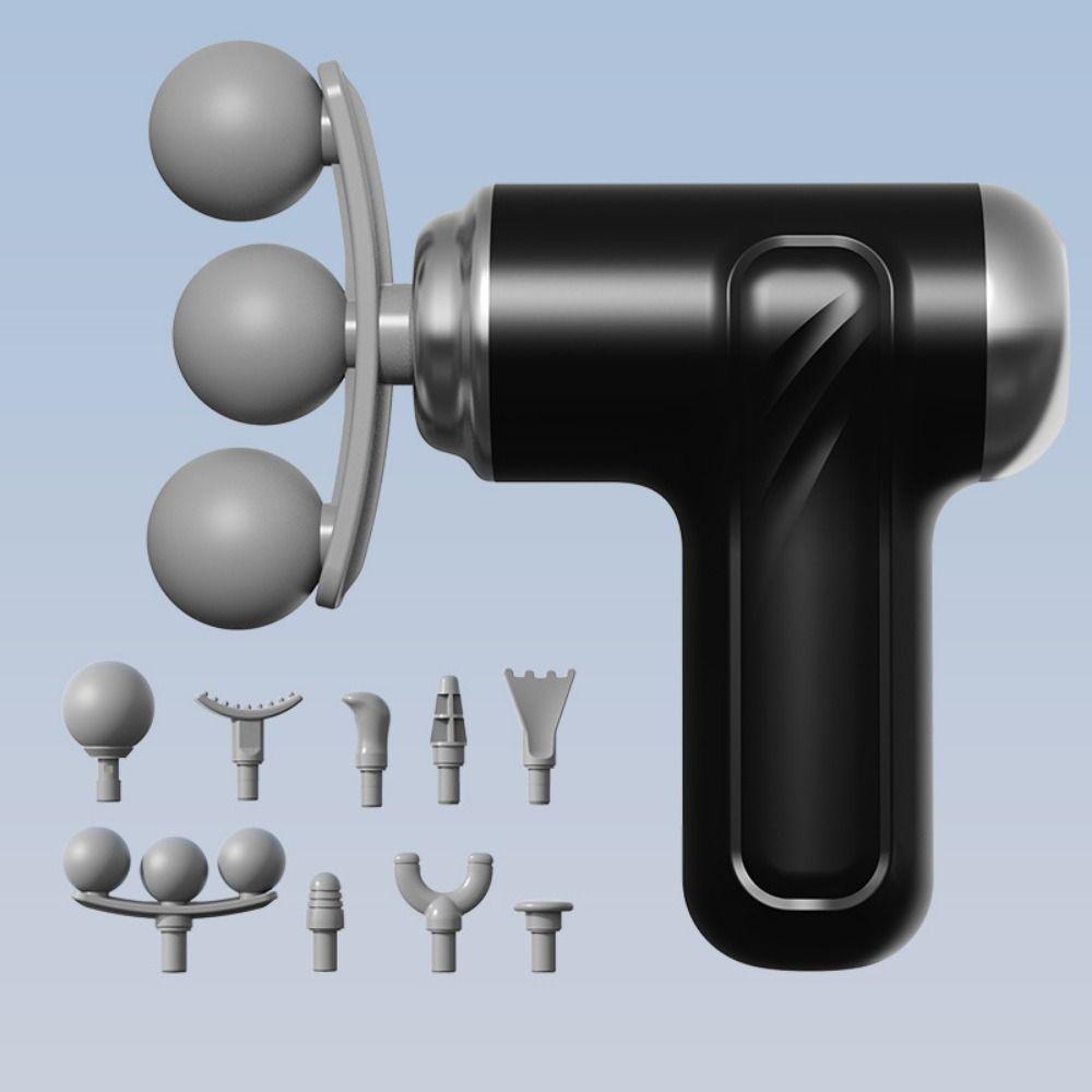 Multi Replaceable Headed Mini Electric Fascia Massager Wireless Electric Massager  Home Fitness