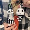 Halloween Spooky Skeleton Pendant Pull String Toy Keychain For Women Men Accessories Gift