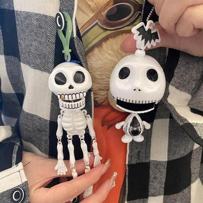Halloweenowy Straszny Szkielet Wisiorek Zabawka na Sznurek Brelok Dla Kobiet Mężczyzn Akcesoria Prezent