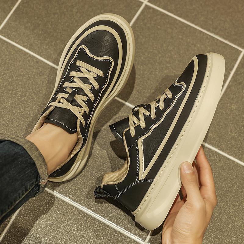 Chunky Platform Skate Shoes for Men Retro Low Top Sneakers Sports Casual Shoes Streetwear Trendy Walking Skateboarding Shoes