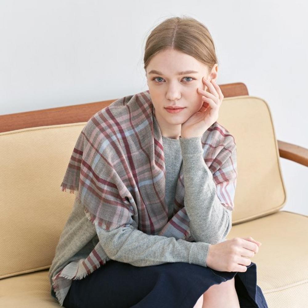 

Dal Cashmere Air Cashmere Scarf Square Check Wine Single option