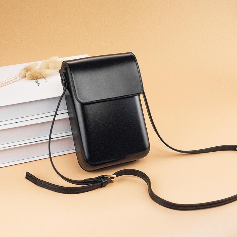 Umhängetaschen für Damen mit Klappe, Mini-Schultertaschen aus PU-Leder und Handtaschen für Mädchen, Damentelefon, einfache, solide Designertasche