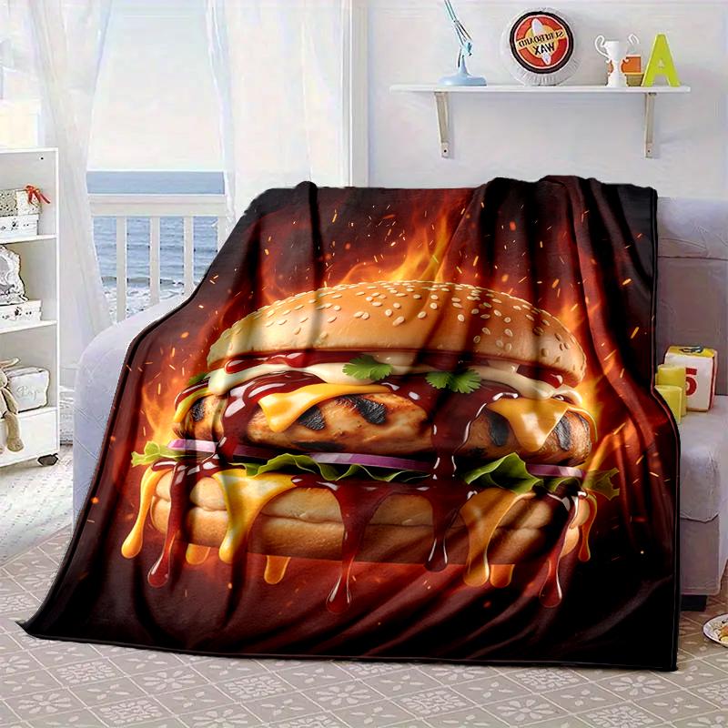 Golden French Fries Background Blanket Flannel Blanket for Bed, Sofa, Camping, Hiking, Picnic Essentials, Gift for Family Fan Gifts
