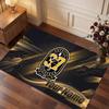 Tappeto in Cristallo Vellutato Personalizzato Boston Bruins, Tappeto Morbido Antiscivolo con Testo Nome Personalizzato per Soggiorno Camera da Letto