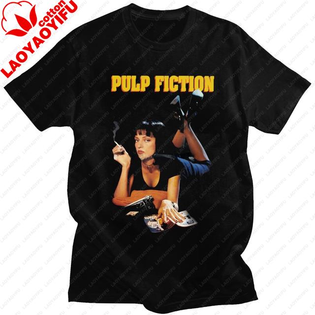 Film Pulp FictionPoster Graphic Tshirts Unisex Women Summer Casual Short Sleeve Tops Tshirts Tops Harajuku Y2k Clothes Streetwear