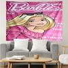 Barbie Print Tapestry, Backdrop, Easy Setup, Ideal for Bedroom, Office & Living Room, with Aesthetic Wall Hanging Decor.