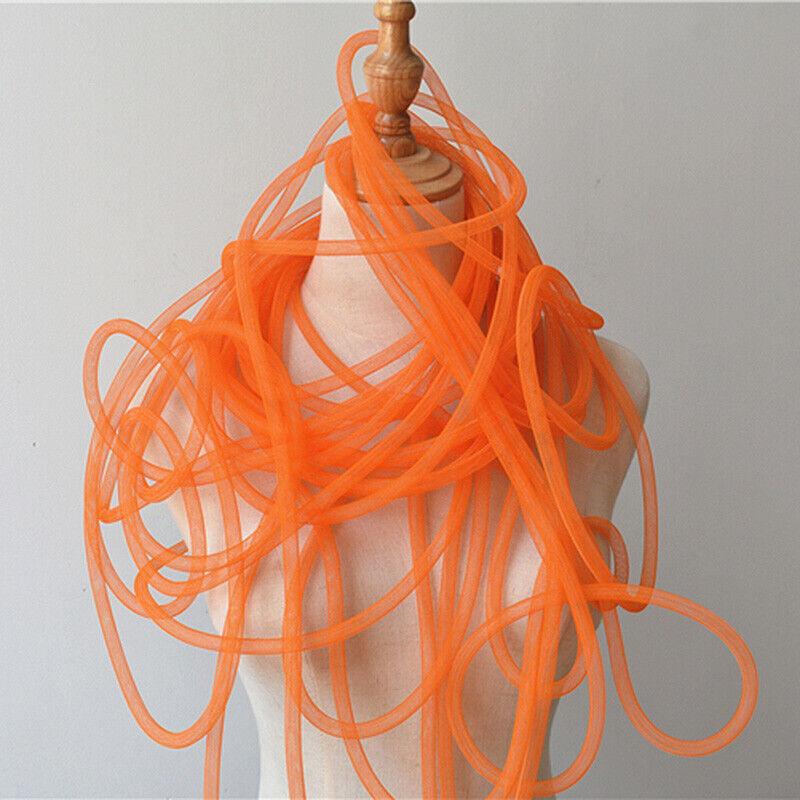 

10Mm Tubular Horsehair Crinoline Tube Crin Net Fabric Trimming for Diy Hair Accessories Elastic Twisted Flexible Mesh Fabric 1m помаранчевий