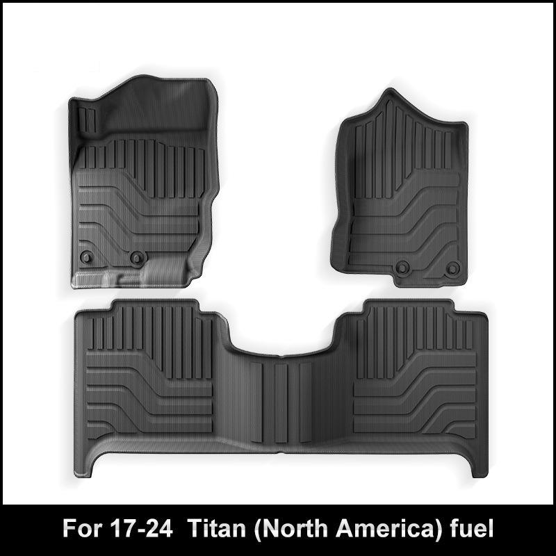 Nissan Titan 2017-2024 TPE Floor Mats & Rear Bed Liner Trunk Mat