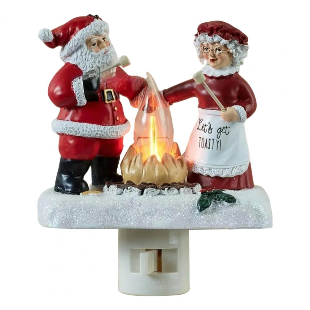 Christmas Night Light Halloween Ghostly Night Light 3d Led Christmas Campfire Night Light with Faux Flicker Flame
