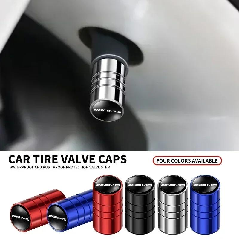 4pcs Car Badges Wheel Tire Valve Stem Caps Covers Auto Accessories For Mercedes Benz AMG CLA CLS W212 W213 W204 W205 W176 GLC NN7