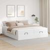 Cadre de lit ottoman - 160x200 cm - Similicuir blanc - Rangement sous le lit - Mécanisme hydraulique