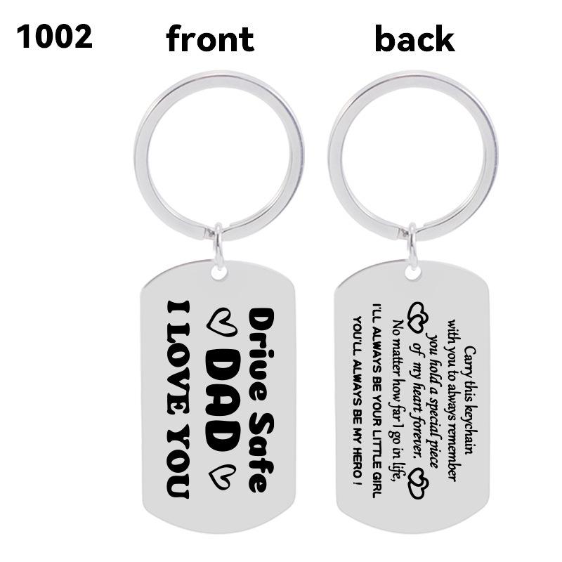 Drive Safe Double-Sided Stainless Steel Keychain for Thankful Fathers