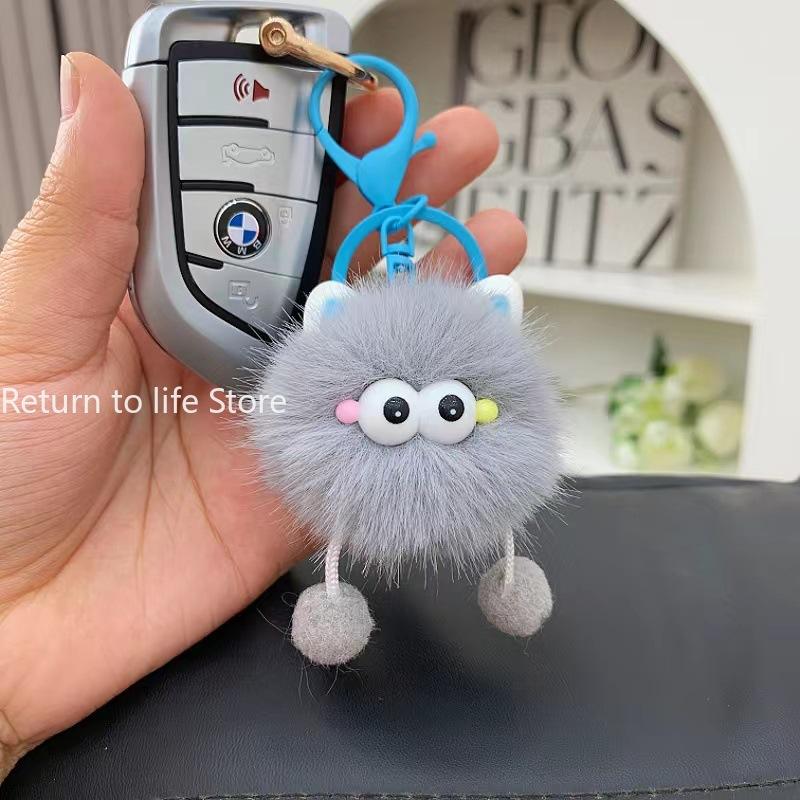 Mini Plush Elf Ears Keyring Bag Clip Decor Cute Cartoon Character Bookbag Keychain for Women Girls Couples Gift