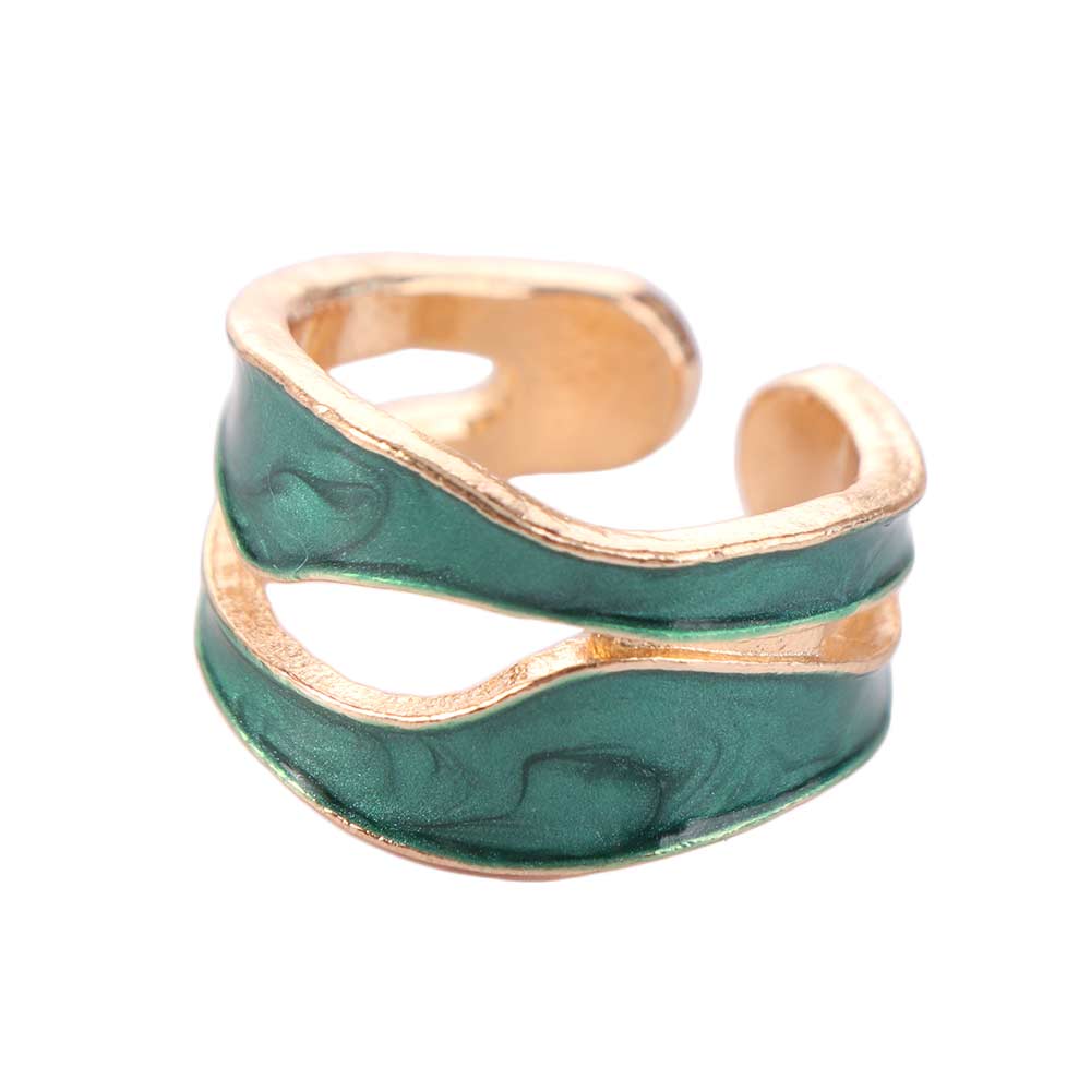 Irregular Shape Adjustable Ring White Color Open Ring Gifts Metal Ring  Women