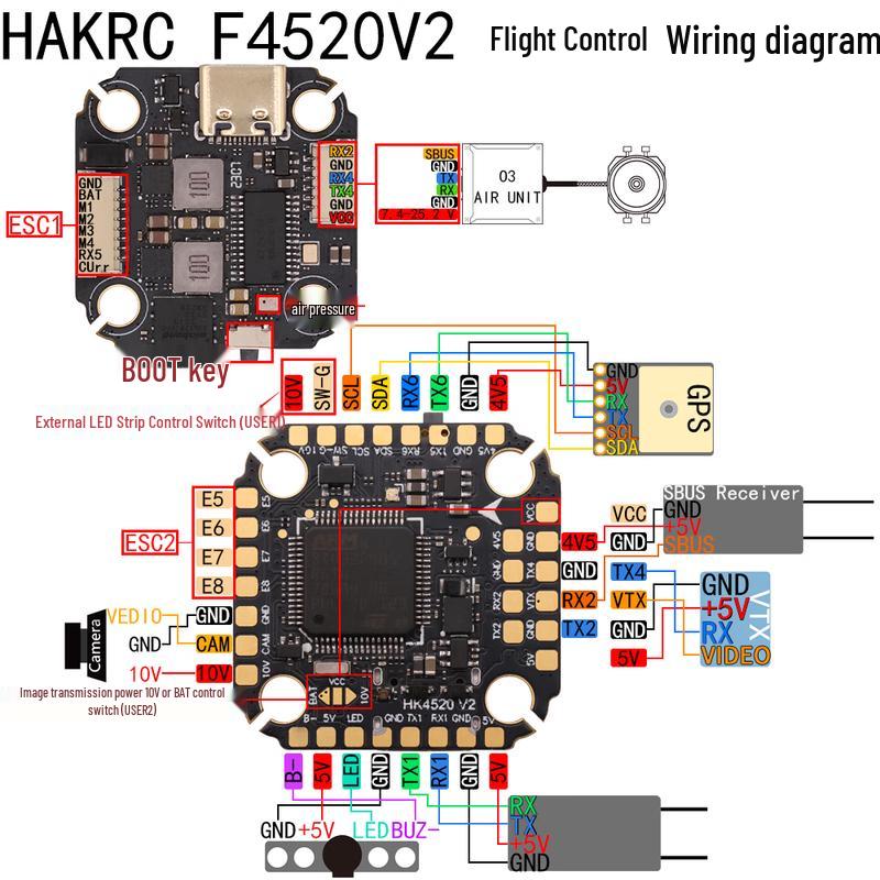 HAKRC F4520V2 FPV Racing Drone Flight Controller (CN version)