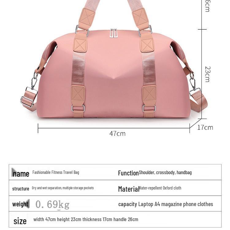 Lightweight Travel Bag with Wet/Dry Separation, Large Capacity, Customizable Logo for Swimming and Fitness