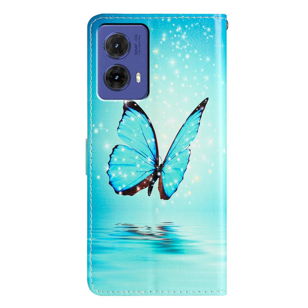 For Motorola Moto G85 5G Wallet Case PU Leather Pattern Printing Stand Phone Cover with Strap
