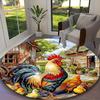 1pc Rooster Printed Chair Rug for Home Office Use, Living Room Kitchen Game Room Round Carpet