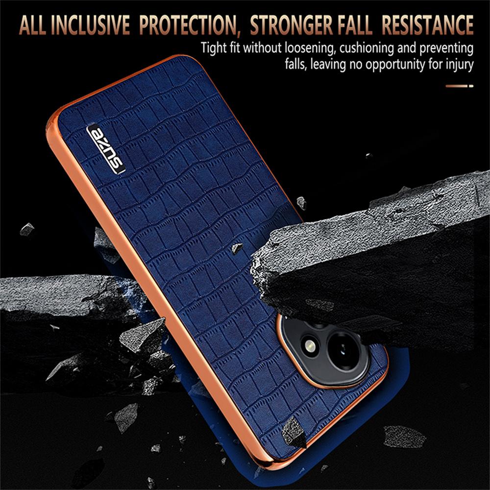 AZNS For Honor 400 5G (Global) Case Electroplating Crocodile Texture PU+TPU Phone Cover