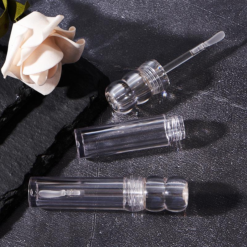 Empty 3.5Ml Transparent Lipgloss Tubes With Silicone Brush Round Cosmetic Lipgloss Tube Clear Lip Balm Bottle Refillable
