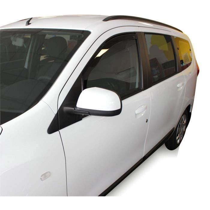 Déflecteurs d'air - J&amp;J AUTOMOTIVE - Dacia Dokker 2012-2021 - Fumé - Acrylique renforcé - Installation facile