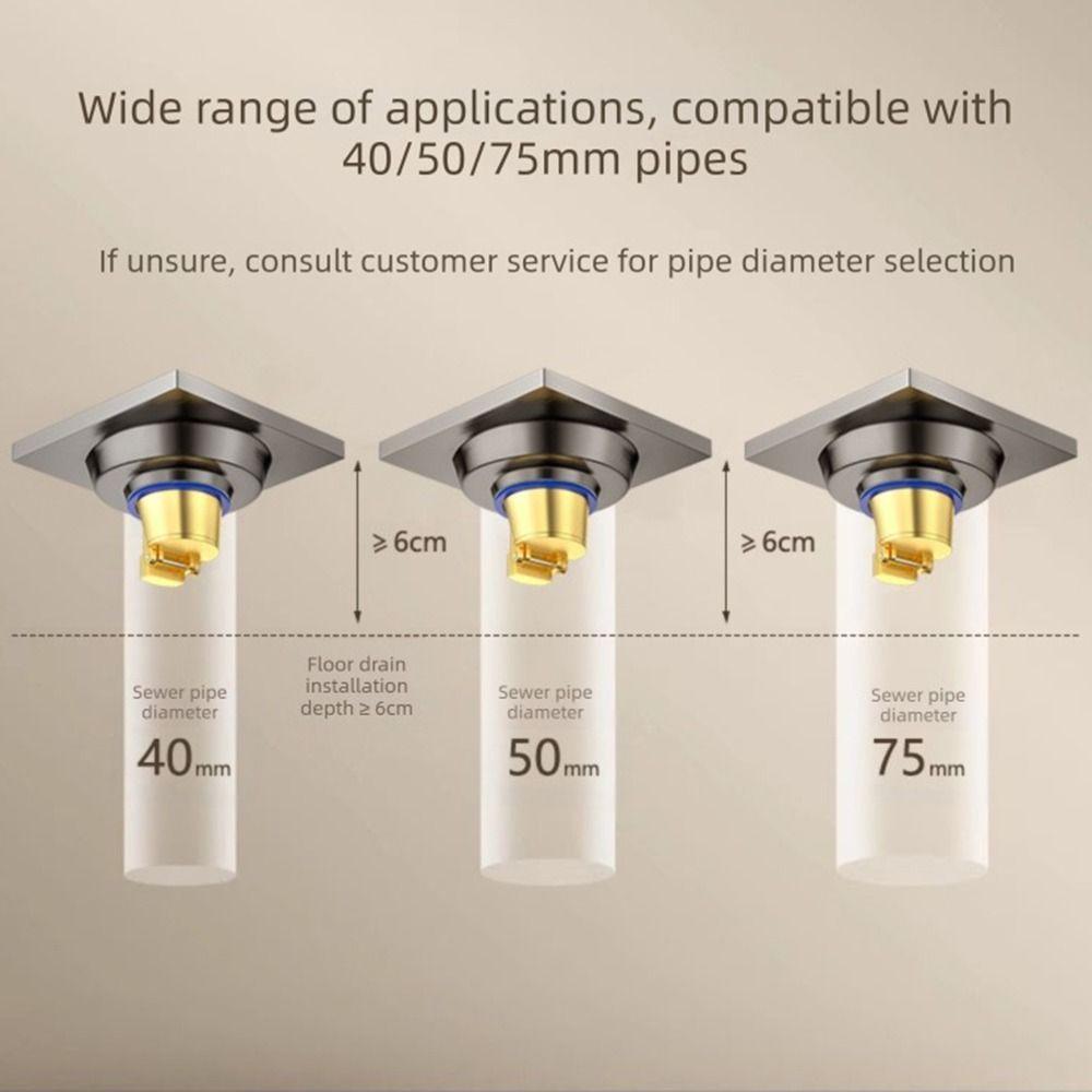 Thickened Shower Floor Drain Grey Fast Drainage Floor Drain Durable Waste Drain  Universal