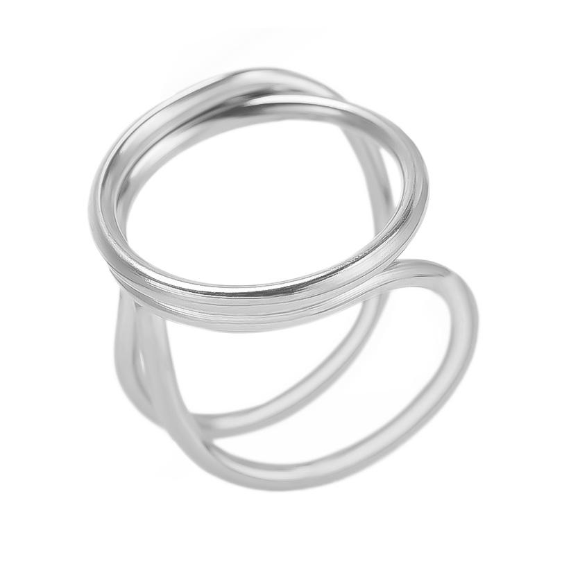 Geometria Semplice Moda Acciaio Inossidabile Anelli Aperti Per Donne Uomini Accessori Colore Argento Cuore Sole Rotondo Base Vuota Fai da Te Anillos