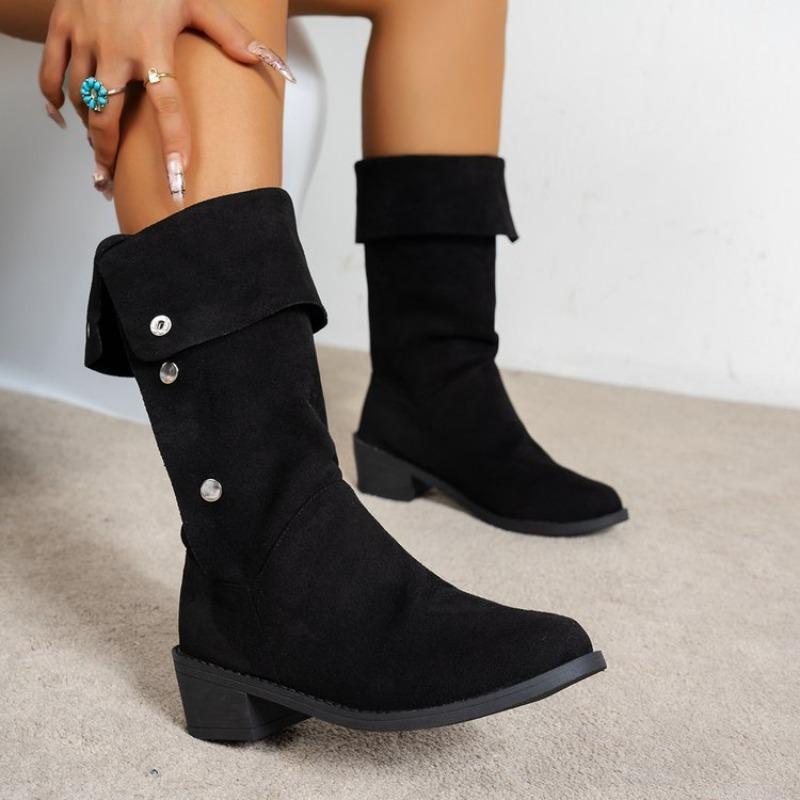 Neue Herbst-Winter-Stiefel im koreanischen Stil für alle Anlässe - Schlanke und stilvolle Stiefel, die unter das Knie reichen, Große Größen, Röhrenförmige Damenstiefel