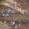 Color Painting Oil Rose Necklace Geometric Hollow Rose Lady High Sense Spring Color Necklace