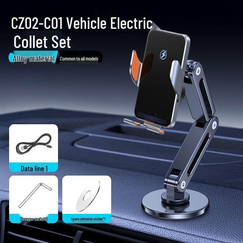 Wireless Charging Car Mount with Auto-Clamp for Mobile Phones